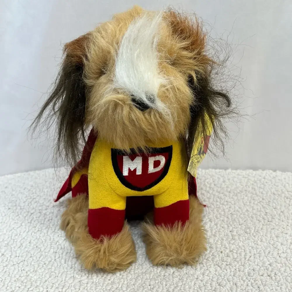 1984 Dakin Carnation Mighty Dog Terrier Cape Plush Advertising Stuffed 10